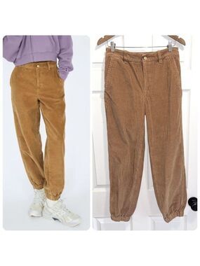 Aritzia TNA Chateau Corduroy Pants in Tobacco Brown Joggers Size 4
